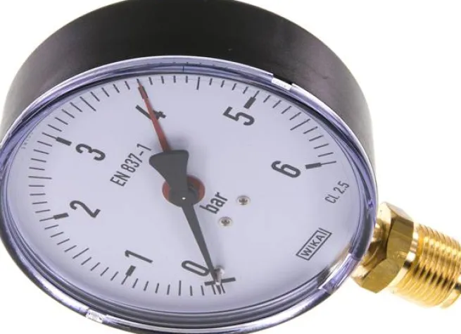Manometer senkrecht, 100mm, 0 - 6 bar