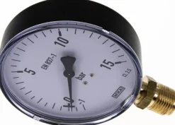 Manometer senkrecht, 100mm, -1 bis 15 bar