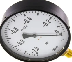 Manometer senkrecht, 160mm, -1 bis 0 bar