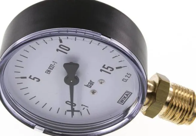 Manometer senkrecht, 80mm, -1 bis 15 bar