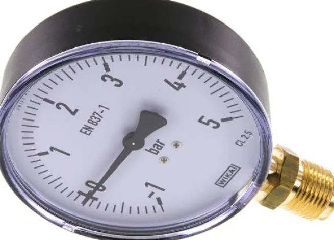 Manometer senkrecht, 100mm, -1 bis 5 bar