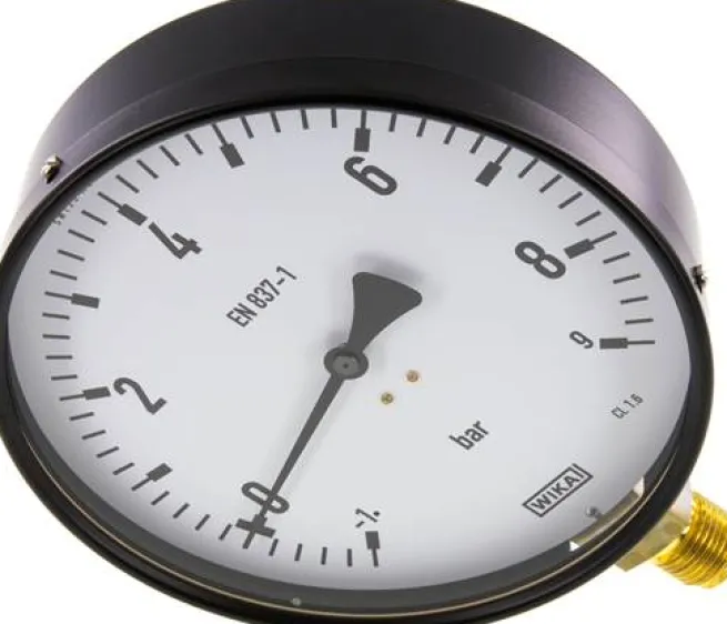 Manometer senkrecht, 160mm, -1 bis 9 bar