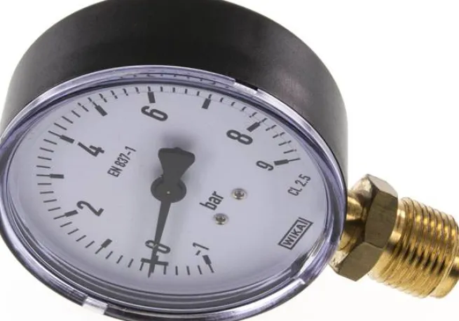 Manometer senkrecht, 80mm, -1 bis 9 bar