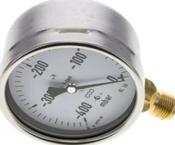 Manometer senkrecht 100mm, -400 bis 0 mbar, G 1/2"