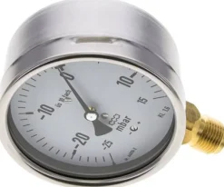 Manometer senkrecht 100mm, -25 bis 15 mbar, G 1/2"