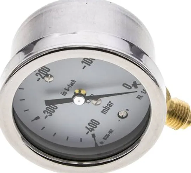 Manometer senkrecht 63mm, -400 bis 0 mbar, G 1/4"
