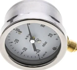 Manometer senkrecht 63mm, -40 bis 20 mbar, G 1/4"