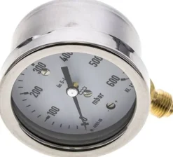 Manometer senkrecht 63mm, 0 - 600 mbar, G 1/4"