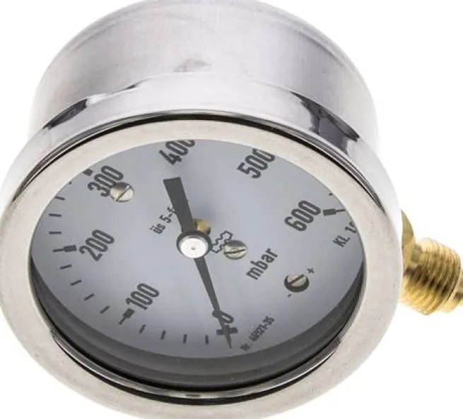 Manometer senkrecht 63mm, 0 - 600 mbar, G 1/4"