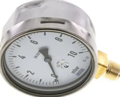 Manometer senkrecht 100mm, 0 - 10 mbar, G 1/2"
