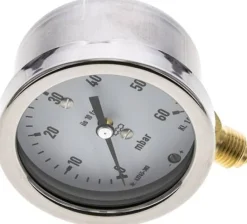 Manometer senkrecht 63mm, 0 - 60 mbar, G 1/4"