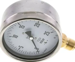 Manometer senkrecht 100mm, 0 - 25 mbar, G 1/2"