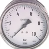 Manometer waagerecht (CrNi/Ms), 100mm, -1 bis 0 bar