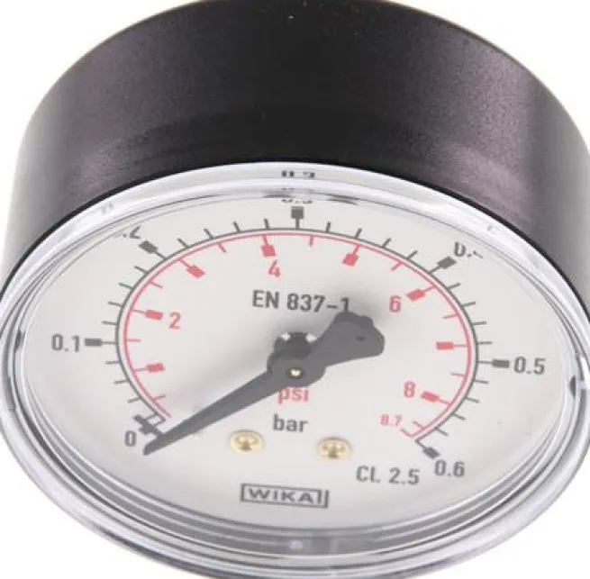 Manometer waagerecht (KU/Ms), 63mm, 0 - 0,6 bar, G 1/4"