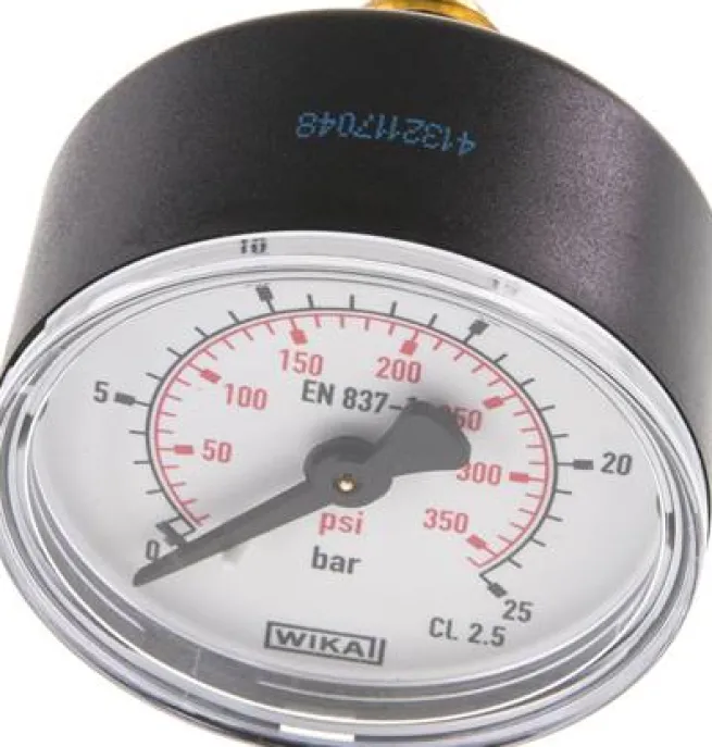 Manometer waagerecht (KU/Ms), 50mm, 0 - 25 bar, G 1/4"