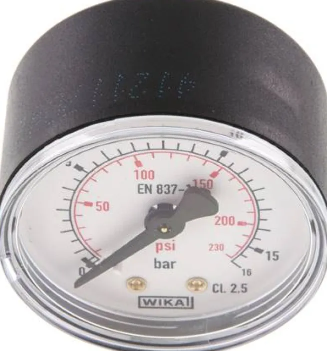 Manometer waagerecht (KU/Ms), 50mm, 0 - 16 bar, G 1/4"
