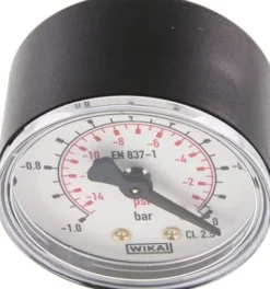 Manometer waagerecht (KU/Ms), 50mm, -1 bis 0 bar, G 1/4"