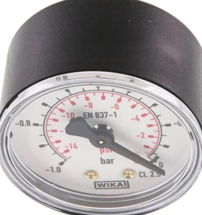 Manometer waagerecht (KU/Ms), 50mm, -1 bis 0 bar, G 1/4"