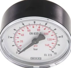 Manometer waagerecht (KU/Ms), 63mm, 0 - 10 bar, G 1/4"