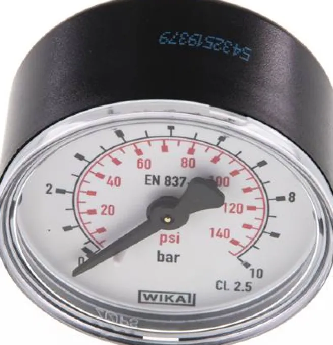 Manometer waagerecht (KU/Ms), 50mm, 0 - 10 bar, G 1/8"