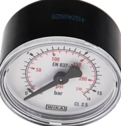 Manometer waagerecht (KU/Ms), 50mm, 0 - 16 bar, G 1/8"