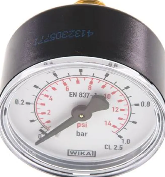 Manometer waagerecht (KU/Ms), 50mm, 0 - 1 bar, G 1/4"