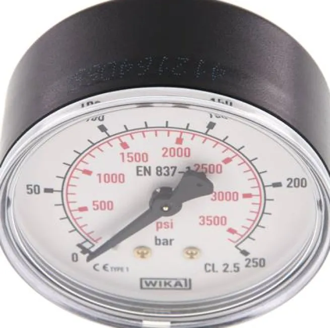 Manometer waagerecht (KU/Ms), 63mm, 0 - 250 bar, G 1/4"