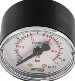 Manometer waagerecht (KU/Ms), 50mm, 0 - 1,6 bar, G 1/8"