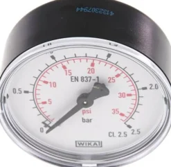 Manometer waagerecht (KU/Ms), 63mm, 0 - 2,5 bar, G 1/4"
