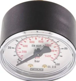 Manometer waagerecht (KU/Ms), 50mm, 0 - 100 bar, G 1/4"