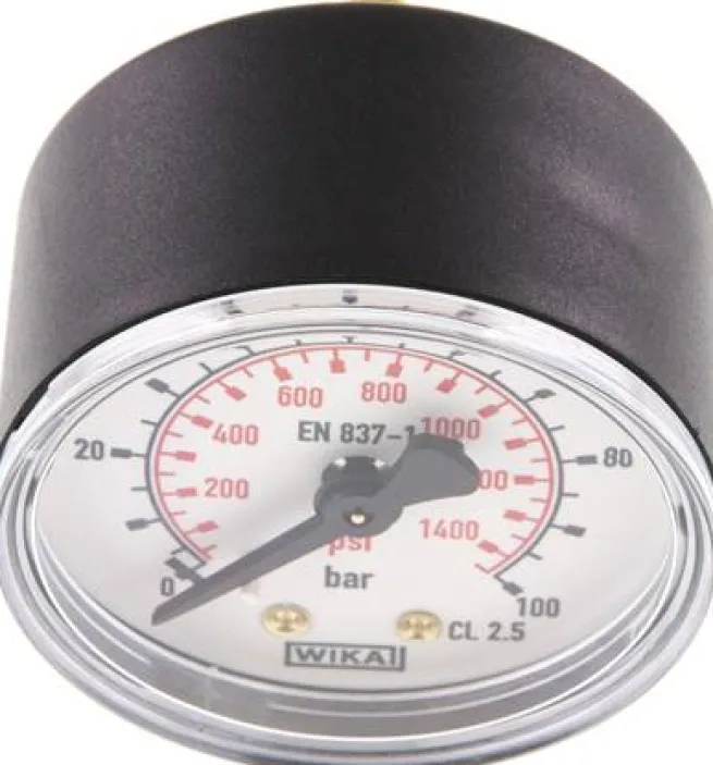 Manometer waagerecht (KU/Ms), 50mm, 0 - 100 bar, G 1/4"