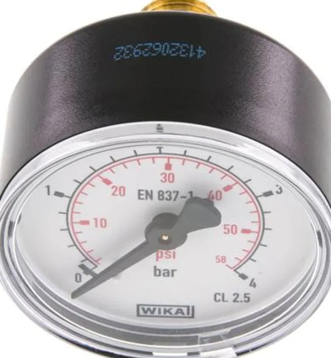 Manometer waagerecht (KU/Ms), 50mm, 0 - 4 bar, G 1/4"