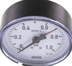 Manometer waagerecht, 80mm, 0 - 1 bar