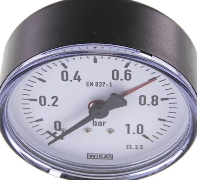 Manometer waagerecht, 80mm, 0 - 1 bar