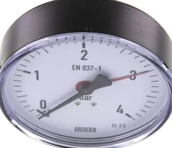 Manometer waagerecht, 100mm, 0 - 4 bar