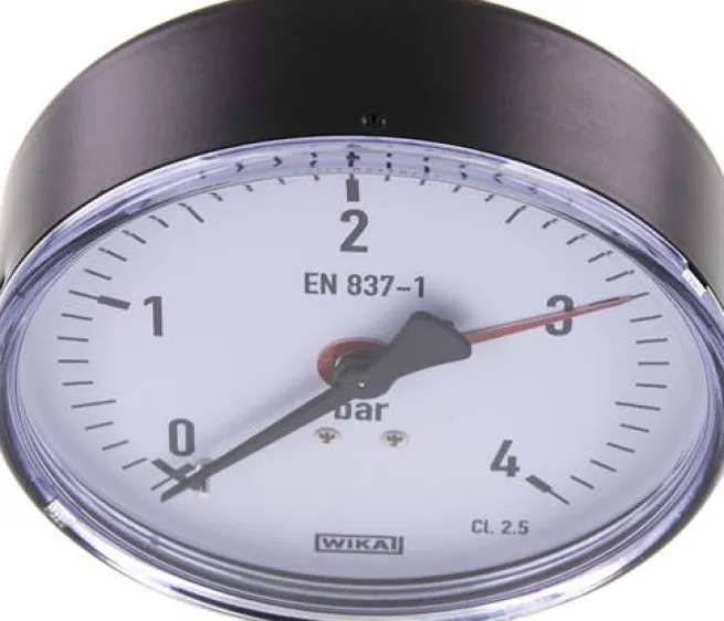 Manometer waagerecht, 100mm, 0 - 4 bar