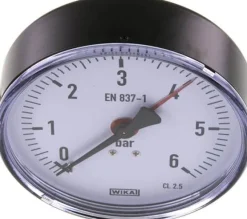 Manometer waagerecht, 100mm, 0 - 6 bar