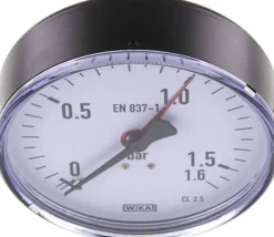 Manometer waagerecht, 100mm, 0 - 1,6 bar