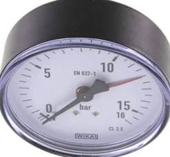 Manometer waagerecht, 80mm, 0 - 16 bar