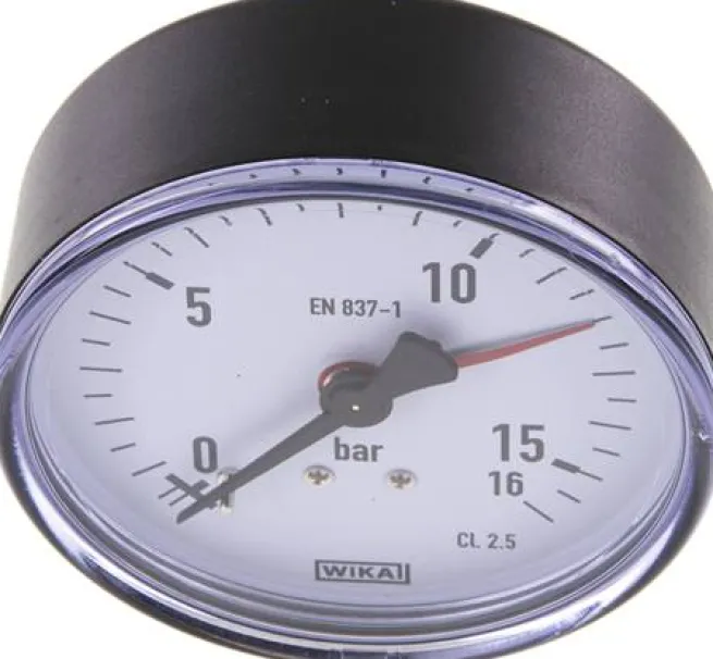 Manometer waagerecht, 80mm, 0 - 16 bar