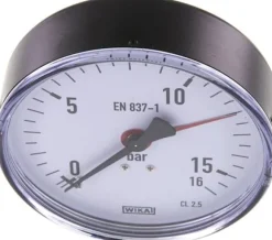 Manometer waagerecht, 100mm, 0 - 16 bar