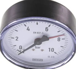 Manometer waagerecht, 80mm, 0 - 10 bar
