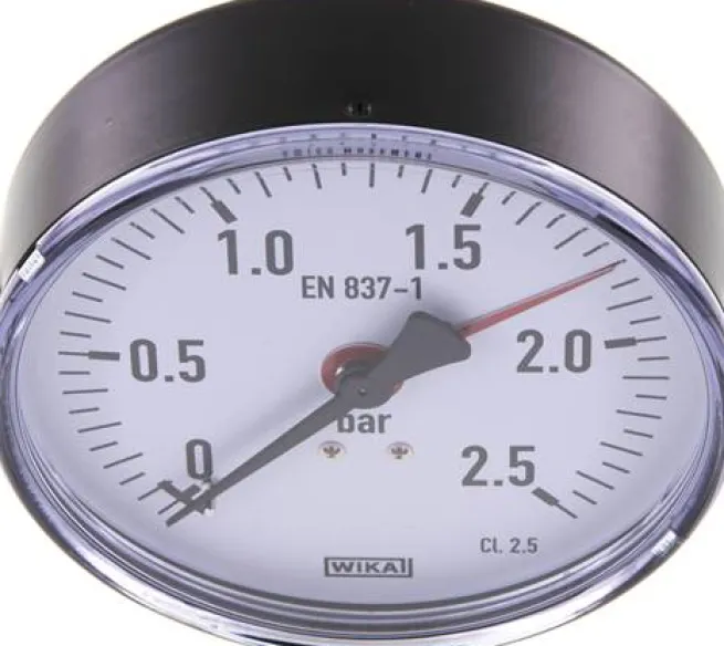 Manometer waagerecht, 100mm, 0 - 2,5 bar