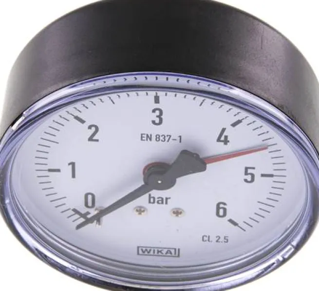 Manometer waagerecht, 80mm, 0 - 6 bar