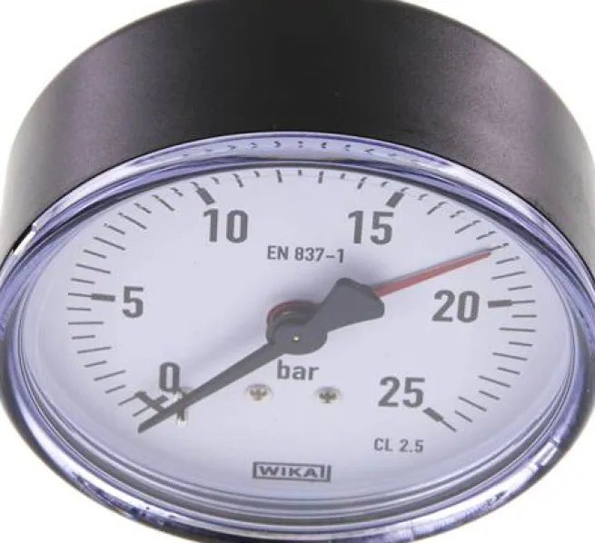 Manometer waagerecht, 80mm, 0 - 25 bar