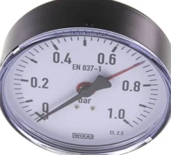 Manometer waagerecht, 100mm, 0 - 1 bar