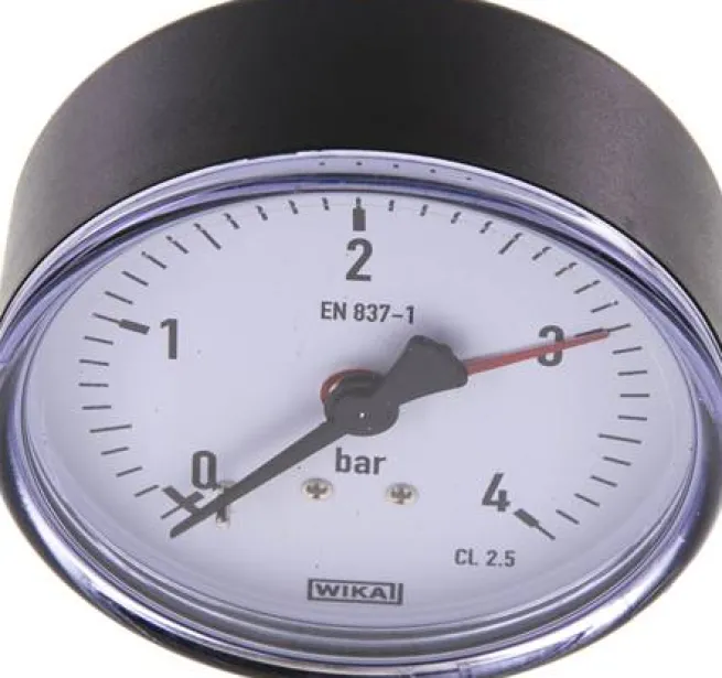 Manometer waagerecht, 80mm, 0 - 4 bar