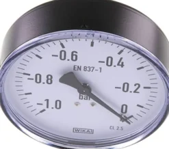 Manometer waagerecht, 100mm, -1 bis 0 bar