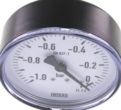 Manometer waagerecht, 80mm, -1 bis 0 bar