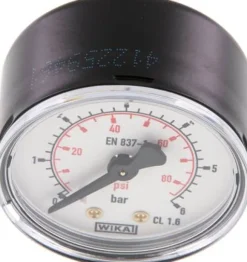 Manometer waagerecht (ST/Ms), 50mm, 0 - 6 bar, G 1/4"